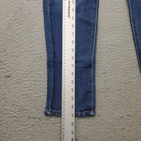 American Eagle Outfitters Skinny Jeans Womens 6 Blue‎ Denim Stretch Whiskered - Picture 3 of 10